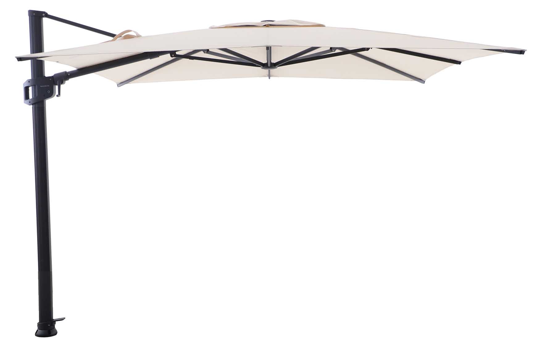 Solara Freiarmschirm 300x300cm, eisengrau/canvas piqué