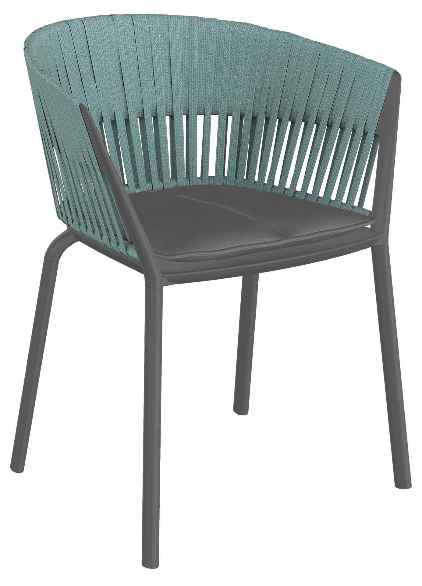 RIA Armlehnstuhl grau-metallic/Rope Mint